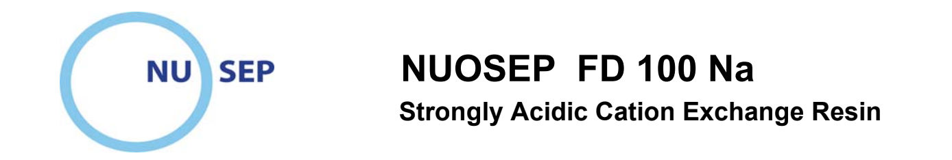 Noosep ionexchange resin